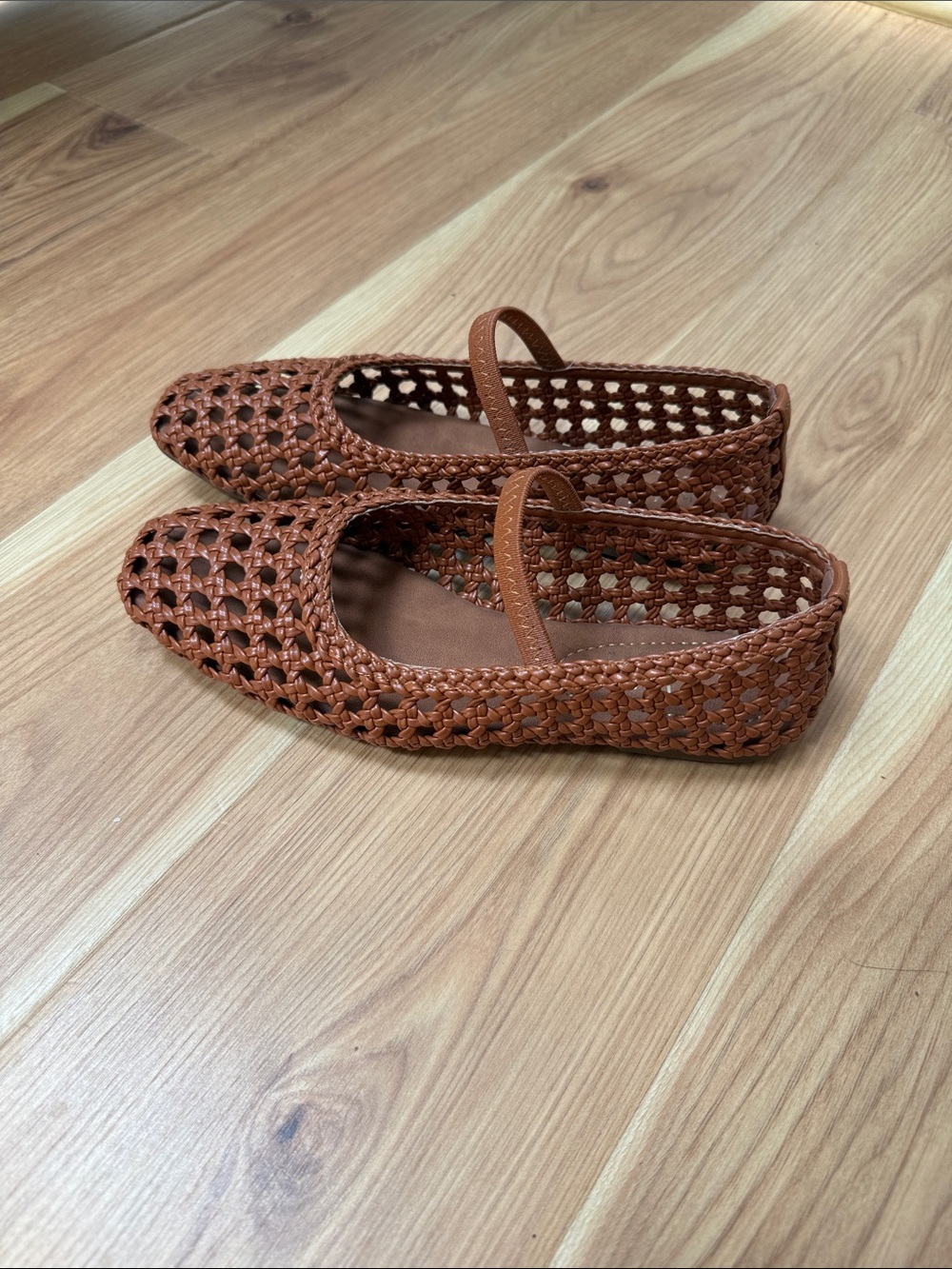 Nicole by Nicole Miller Woven Mary Jane Flats in Brown